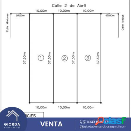 VENDE: Ultimo lote San Benito, calle 2 de Abril