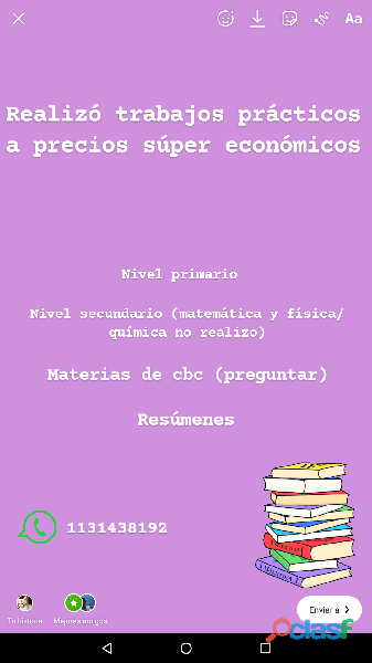 Realización de trabajos prácticos escolares