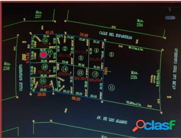 Lote de terreno en barrio Alamos