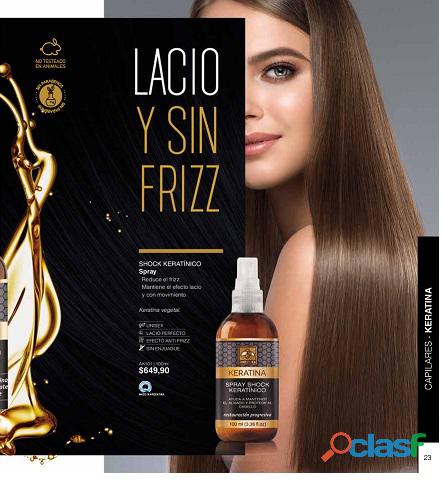 Shock keratinico spray cabello lacio y sin friz Reduce el