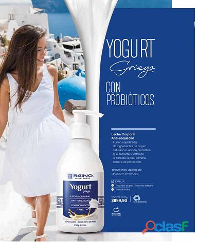 Leche corporal con probioticos anti sequedad yogurt griego