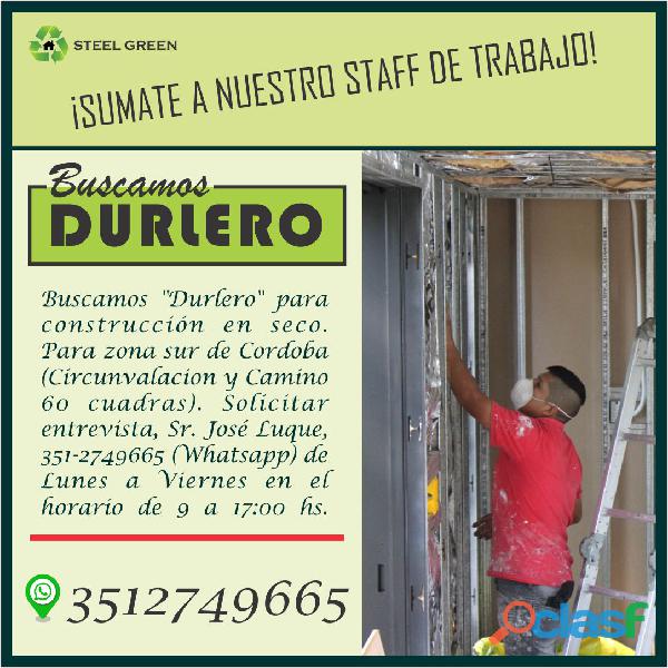 Buscamos Durlero para construccion en seco en Córdoba