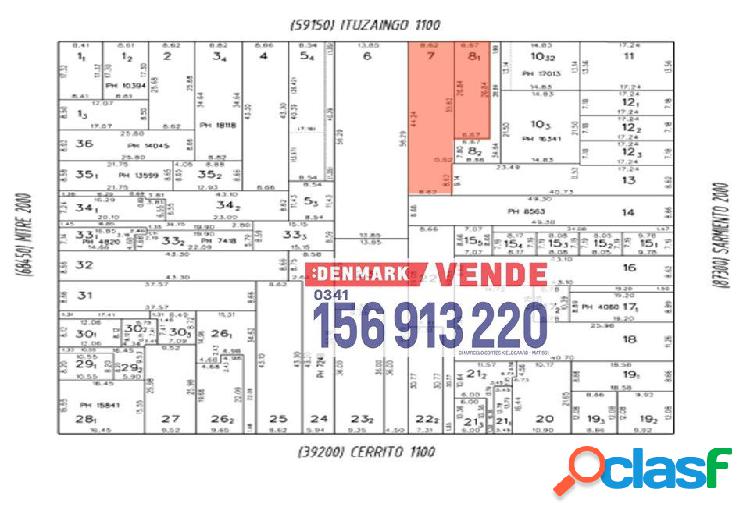 VENTA TERRENO (ITUZAINGO 1100) 2 lotes, uno de 8.66Mx45M y