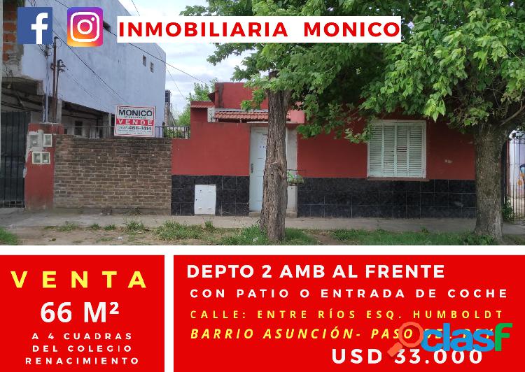 venta depto 2 amb a mts del colegio renacimiento