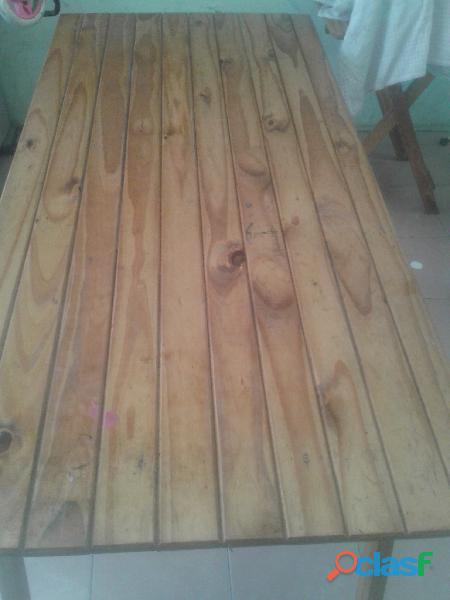 Mesa rectangular plegable de pino Barnizada excelente estado