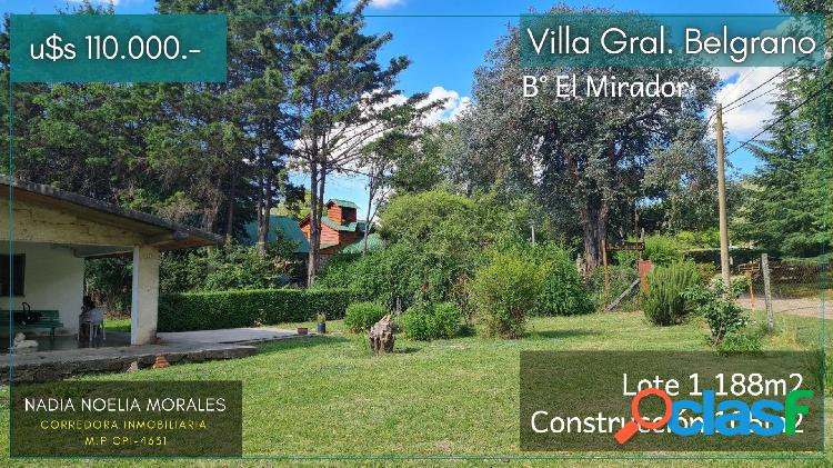Vivienda excelente ubicación Villa Gral Belgrano