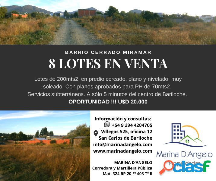 Lotes en Barrio cerrado Miramar - BARILOCHE