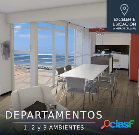 EXCELENTE DEPTOS 1, 2 Y 3 AMBIENTES FRENTE AL MAR DESDE