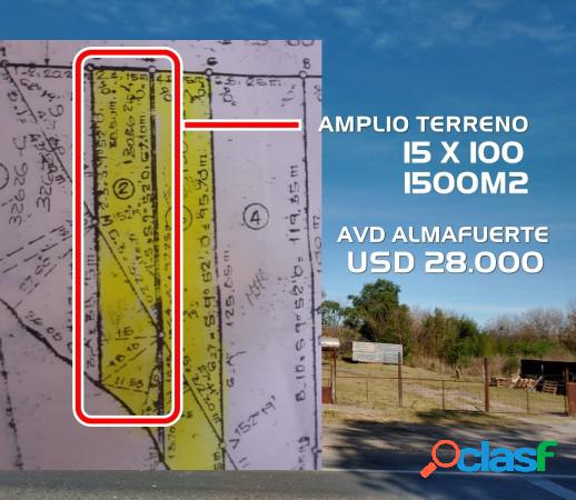 OPORTUNIDAD AMPLIO TERRENO SOBRE AVD ALMAFUERTE