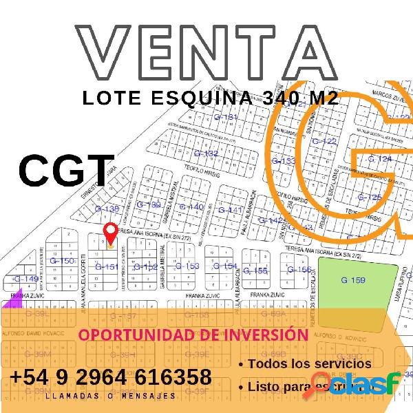 VENTA Lote ESQUINA CGT