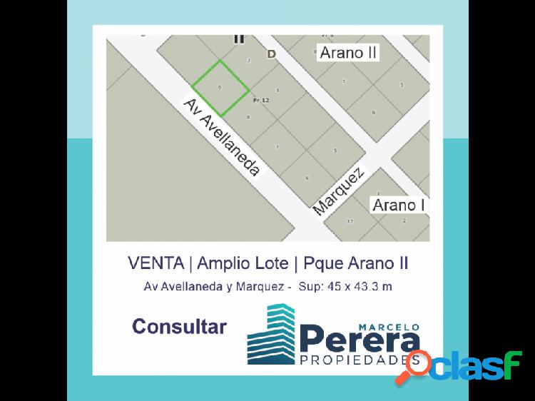 Venta | Lote | Pque Arano II | Avellaneda y Marquez