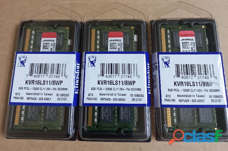 Memoria Ram 8gb 1.600 Mhz. Kingston Kvr16ls11/8wp Totalmente