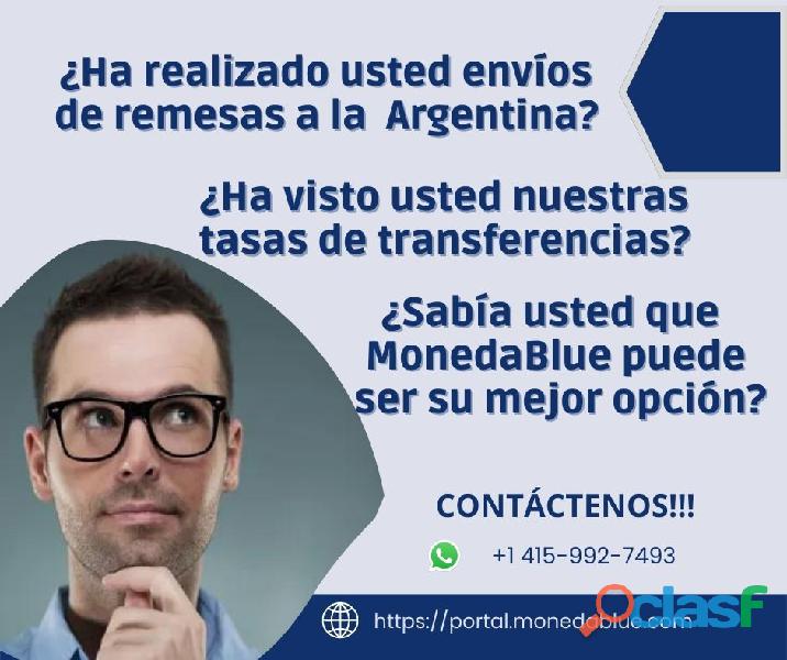 Transferencias de remesas desde, o para la Argentina