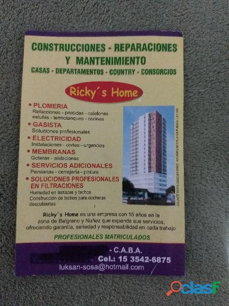 Rickys Home construcción Refacciones Mantenimiento
