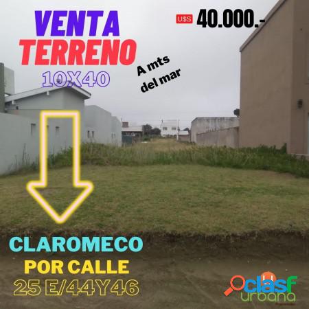 Terreno en Claromeco 10x40