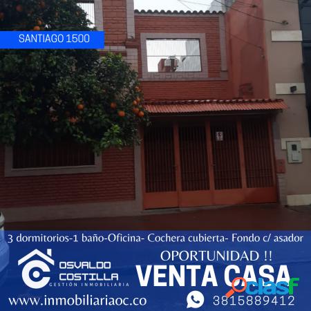 Venta Casa de 3 hab en calle Santiago al 1500