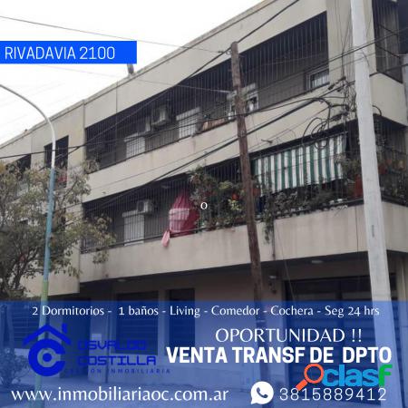Venta dpto. 2 habitaciones en Rivadavia al 2100