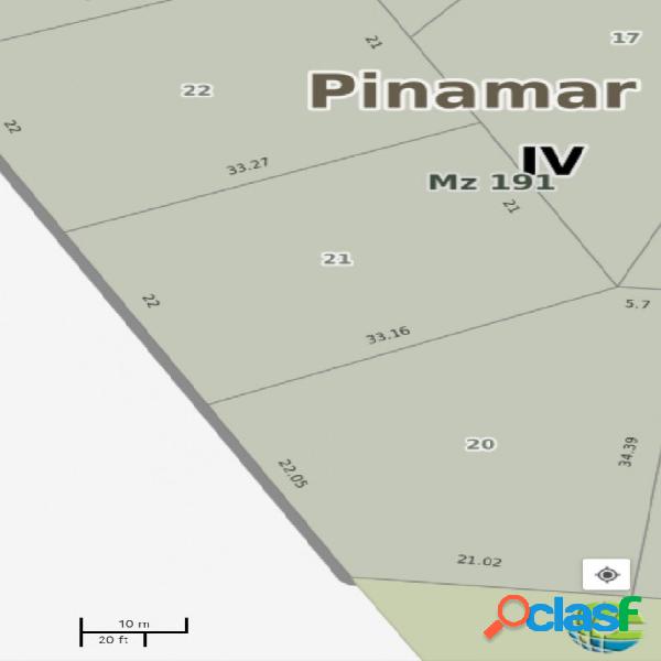 Terreno unifamiliar en venta en Pinamar