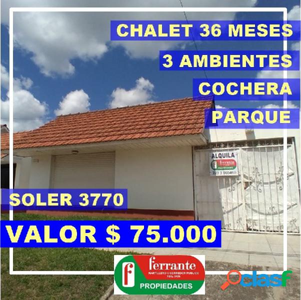 Alquilo Chalet 3 Ambientes