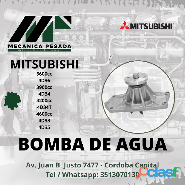 BOMBA DE AGUA MITSUBISHI 3600cc 4D36 3900cc 4D34 4200cc