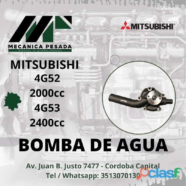 BOMBA DE AGUA MITSUBISHI 4G52 2000cc 4G53 2400cc