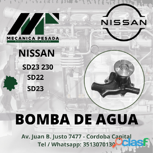 BOMBA DE AGUA NISSAN 2000cc SD23 230 2200cc SD22 2300cc SD23