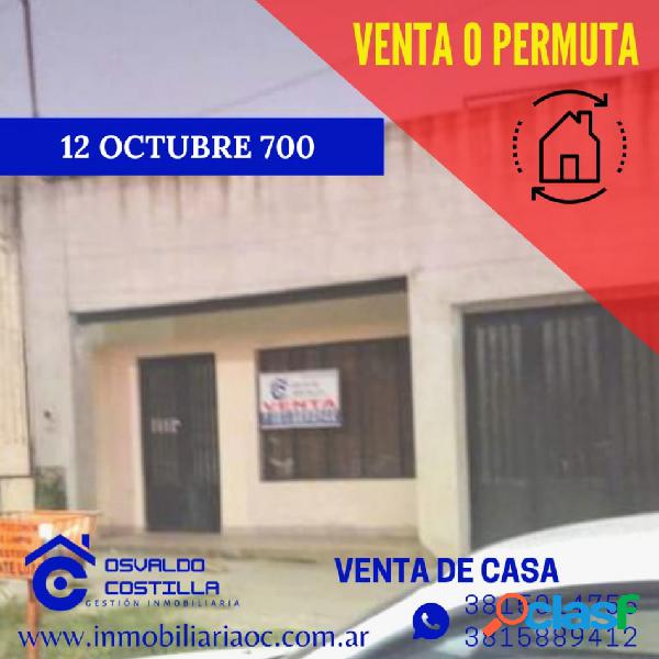 EN VENTA CASA 12 DE OCTUBRE 700. OPORTUNIDAD!!!