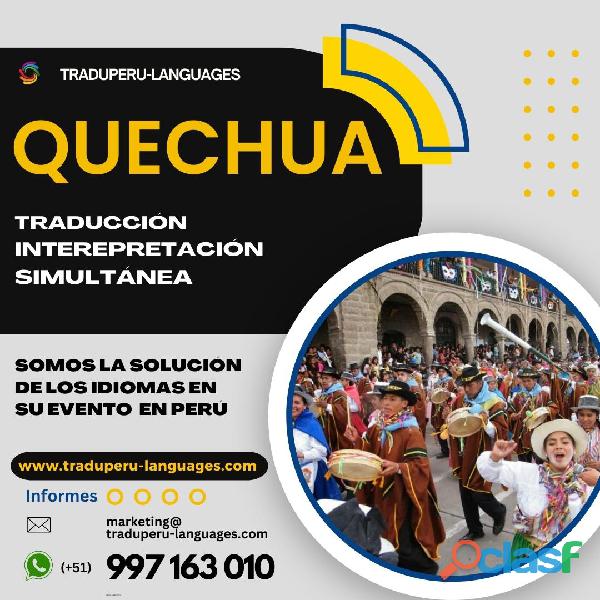 Traducción QUECHUA interpretación en PERU