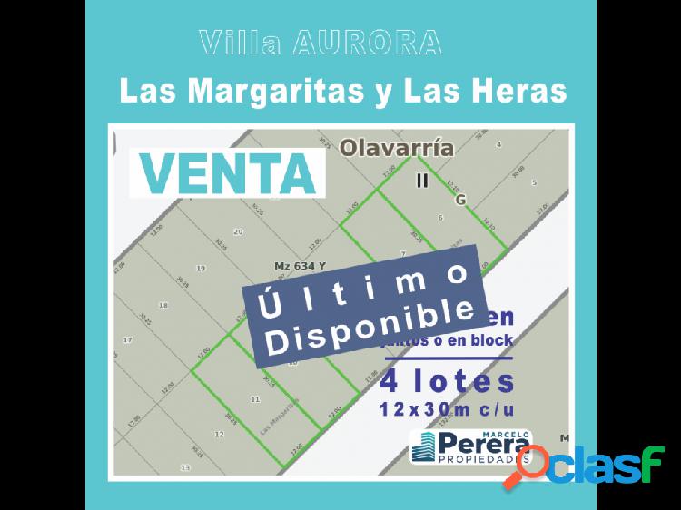 Venta | Lote | Villa Aurora | Las Margaritas y Las Heras