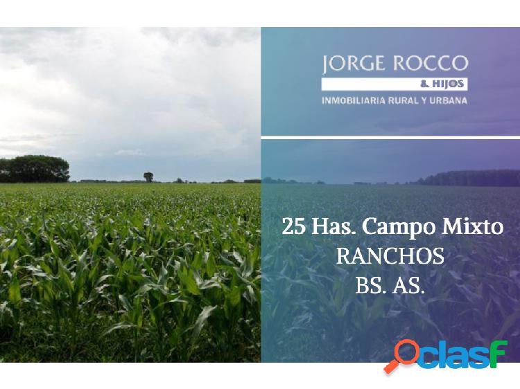 Campo en venta en Ranchos. 25 Has. mixto