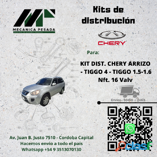 KIT DE DISTRIBUCION CHERY ARRIZO TIGGO 1.6