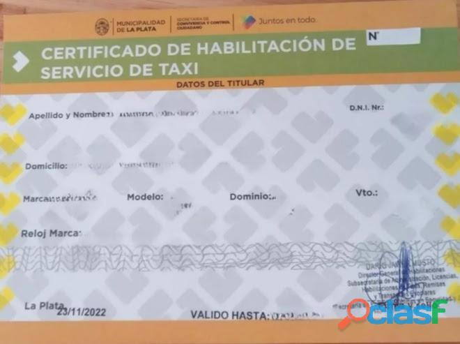 Licencia taxi LaPlata