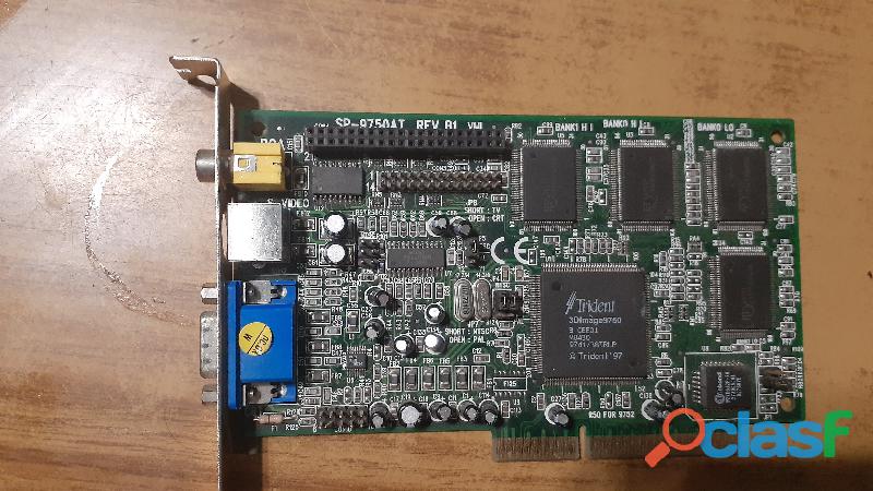 placa de video trident 3d alta en 32 bits AGP SP 9750AT