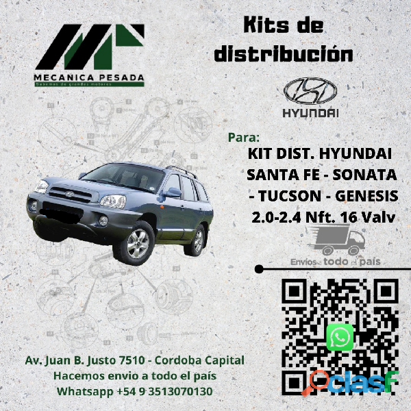 KIT DE DISTRIBUCION HYUNDAI SANTA FE 2.0 2.4