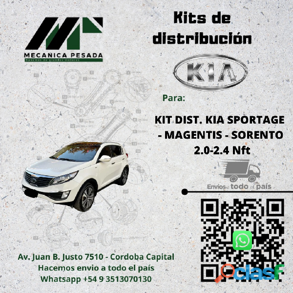 KIT DE DISTRIBUCION KIA SPORTAGE 2.0 2.4