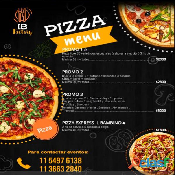 Pizza libre a domicilio para eventos