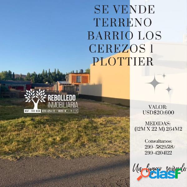 Se vende terreno muy lindo Barrio Los Cerezos 1- Plottier