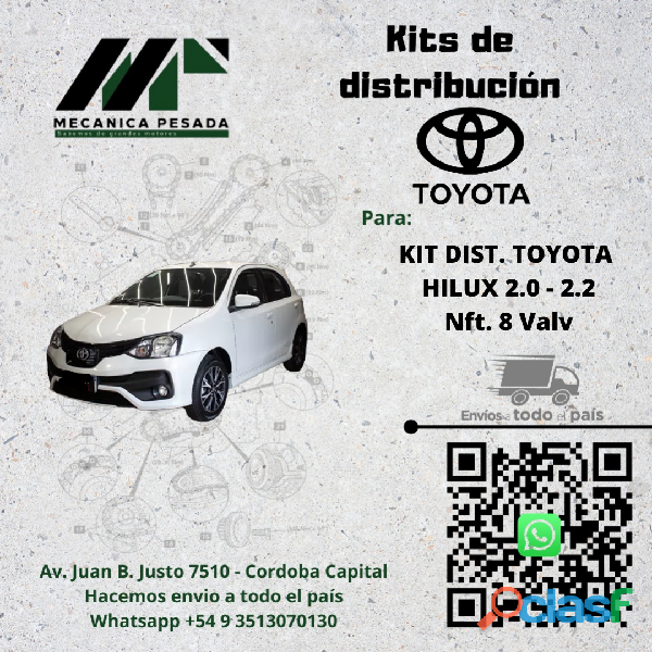 KIT DE DIST. TOYOTA HILUX 2.0/2.2