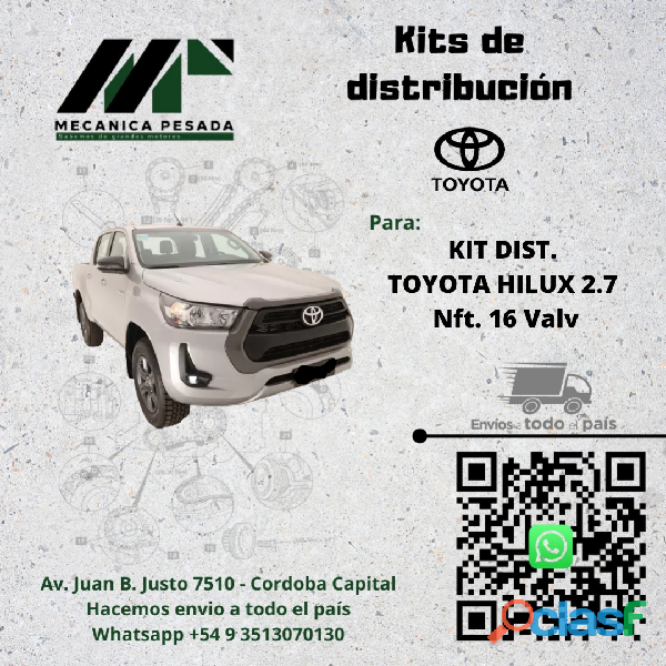 KIT DE DIST. TOYOTA HILUX 2.7