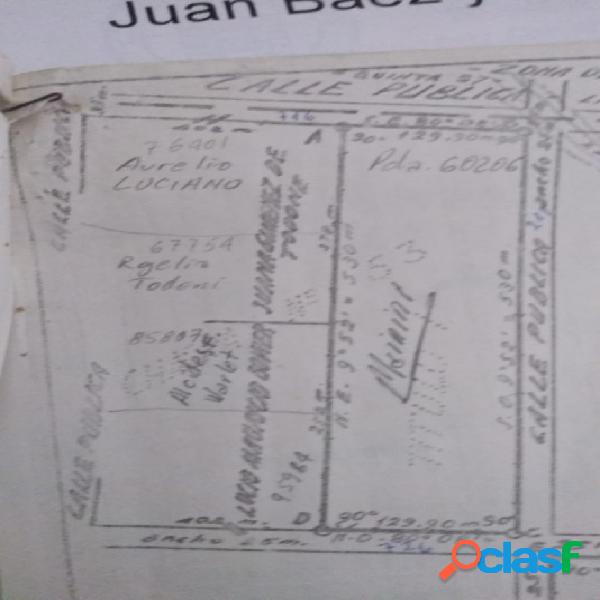 VENTA - CAMPO 6 HECTAREAS - A. JUAN BAEZ & JOSE MARIA PAZ