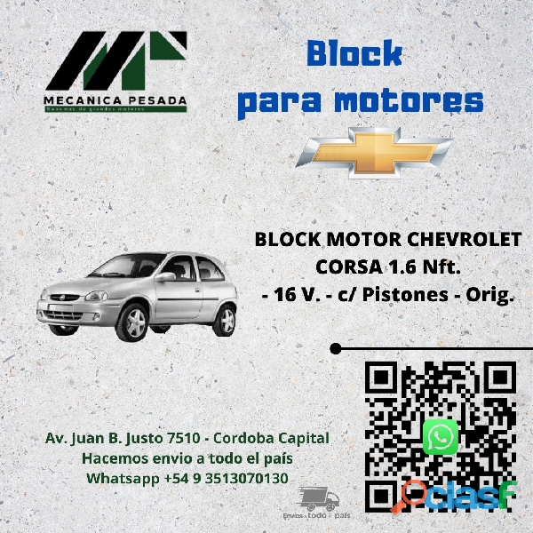 BLOCK MOTOR CHEVROLET CORSA 1.6