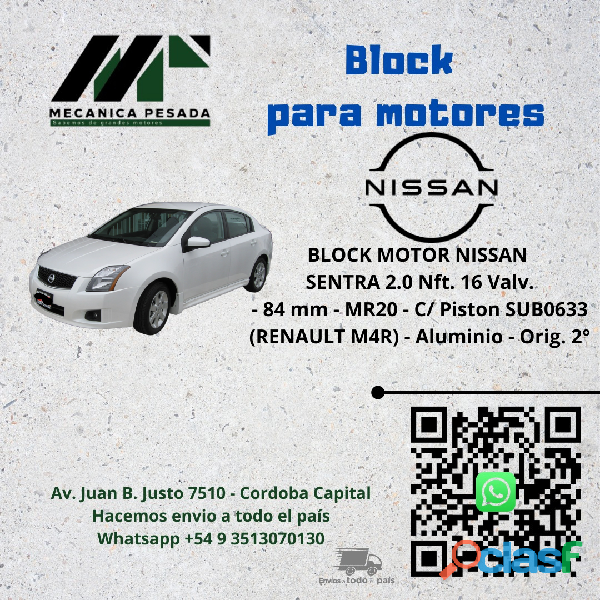 BLOCK DE MOTOR NISSAN SENTRA 2.0