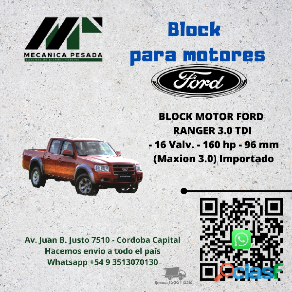 BLOCK MOTOR FORD RANGER 3.0 TDI