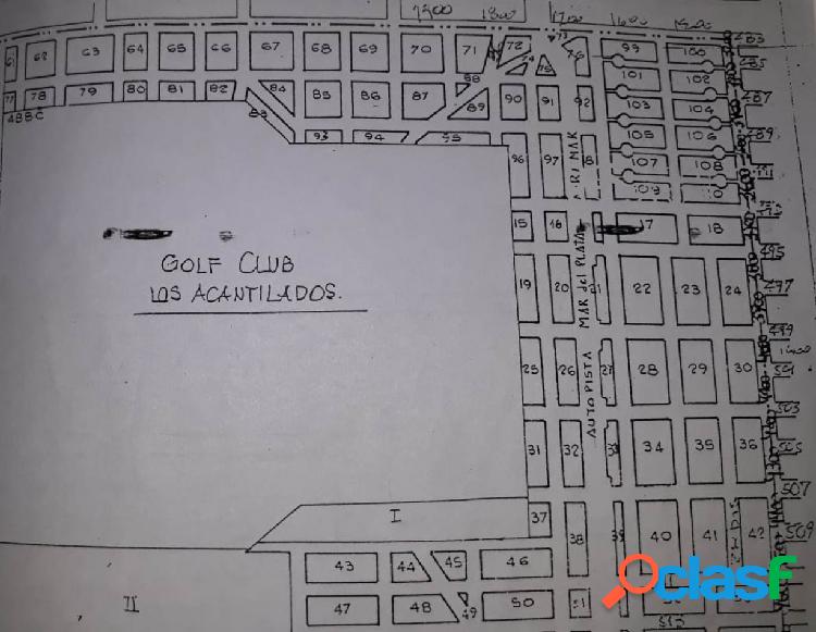 EXCELENTE LOTE DE 637 m2 - ZONA: GOLF CLUB ACANTILADOS