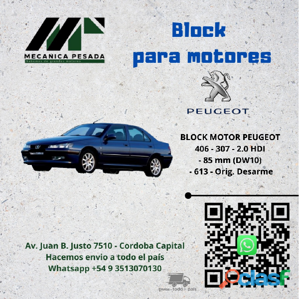 BLOCK MOTOR PEUGEOT 406 307 2.0 HDI