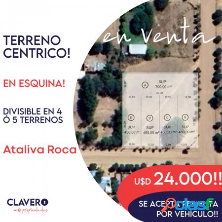 Se Vende Terreno en Pleno Centro de Ataliva Roca