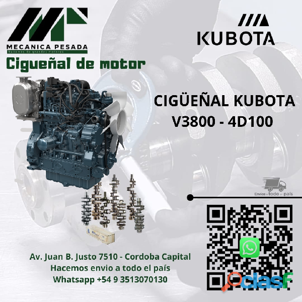 CIGÜEÑAL KUBOTA V3800 4D100