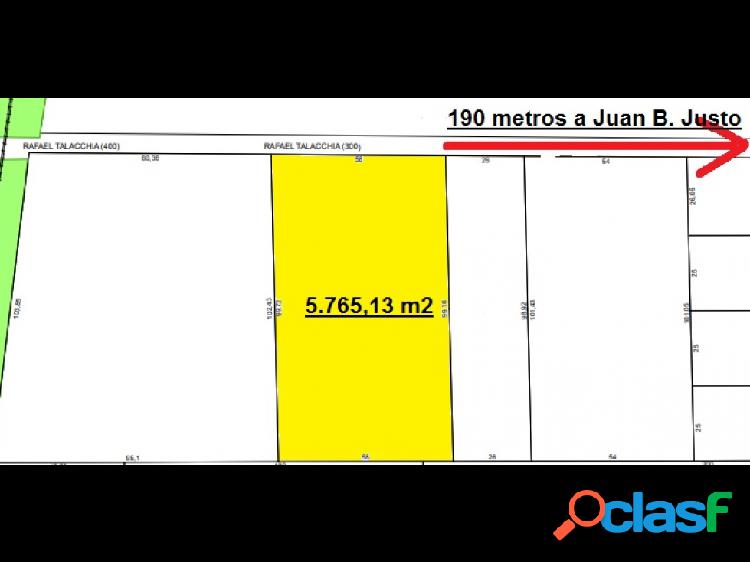 LOTE 5765 m2 A METROS DE AV Juan B Justo ZONA NORTE ciudad