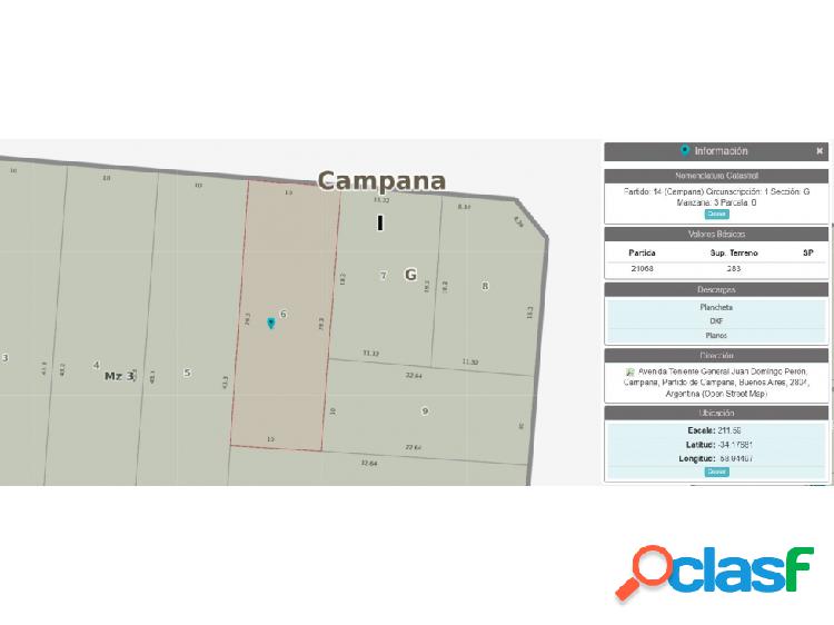 Lote en venta sobre Perón entre Alvear y Falucho