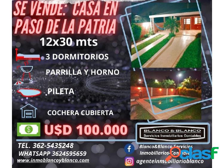 SE VENDE CASA EN PASO DE LA PATRIA